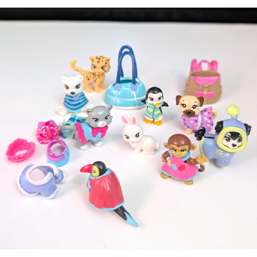 Vintage Polly Pocket Sparklin Pets Animals Lot Y2K Mattel 2000s Dressed Monkey